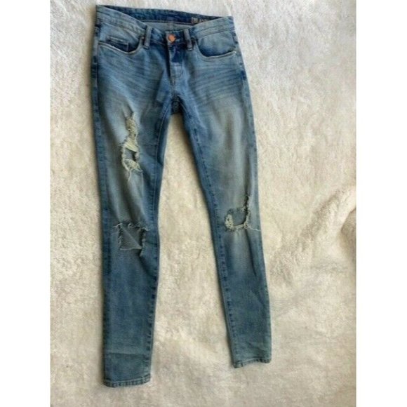 Blank NYC Womens Jeans Size 25 Stretch Light Wash Skinny Ripped Torn Dis… - Picture 1 of 5